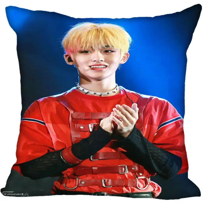 7 Fan Xi, хит, на заказ, KPOP, NCT, WINWIN, принтованная шелковая квадратная наволочка, для дома, декоративная, на молнии, атласная наволочка(одна сторона - Цвет: 7