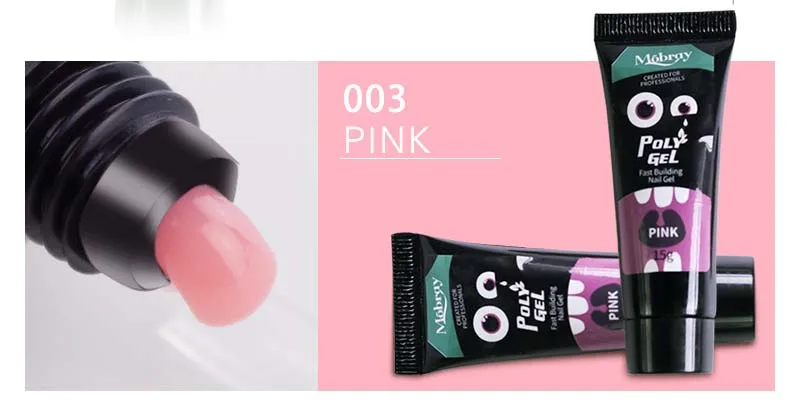 pink 9 цветов, замачиваемый полигель, быстрое строительство, 15 мл, Типсы для ногтей, строительный УФ-гель, камуфляж, инструмент для маникюра - Цвет: pink