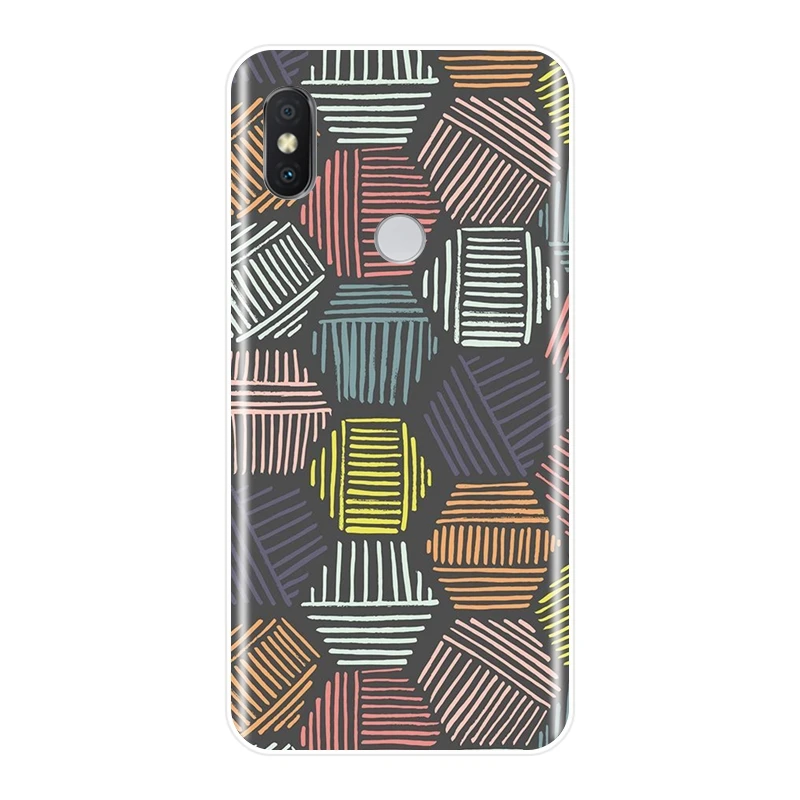 Back Cover For Pocophone F1 Xiaomi Redmi S2 6A 5 Plus 4A Geometry Silicone Soft Phone Case Note 4 4X 5A 6 Pro Prime | Мобильные