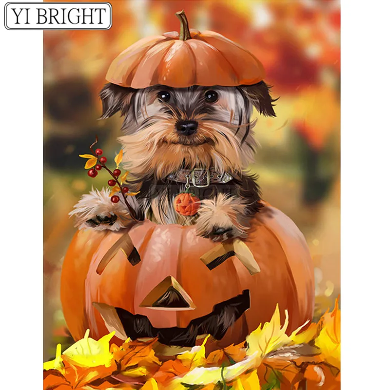 5D DIY Diamond Painting Dog Full Square Rhinestone Mosaic Embroidery Cross-stitch Kits Halloween Gift Decor LK1 | Дом и сад