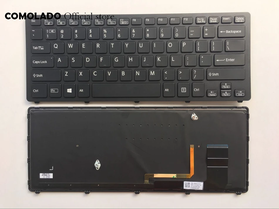 Клавиатура для ноутбука Sony Vaio SVF14N SVF14N1J2R SVF14N1L2R SVF14N1N2E черная розовая рамка с