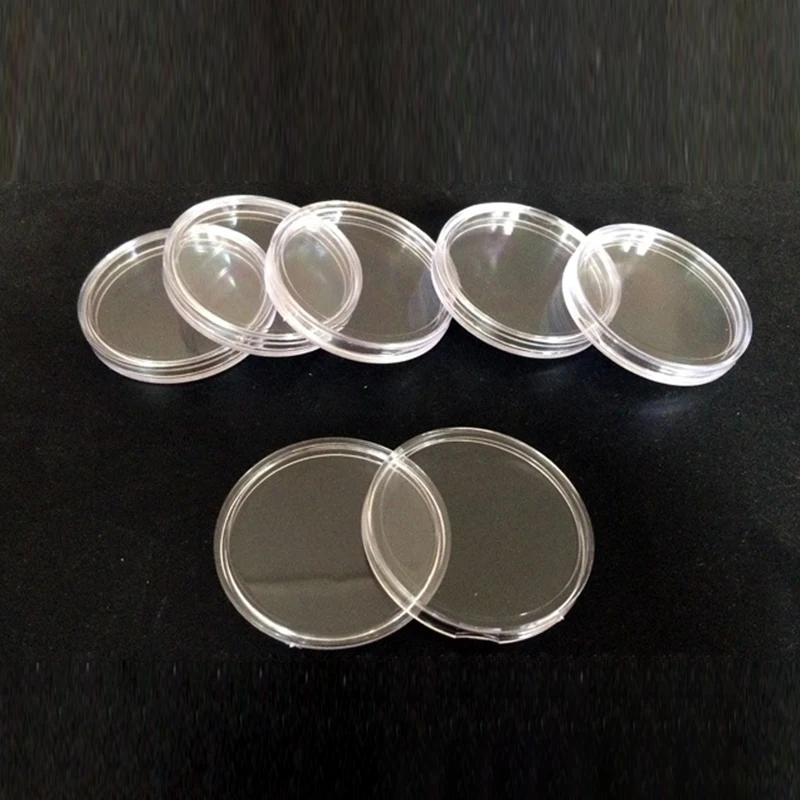 

100 PCS Plastic Coin Box Clear Round Capsule Coin Boxes Collection Holder Storage Case Coin Collection Protector for 40mm Coins