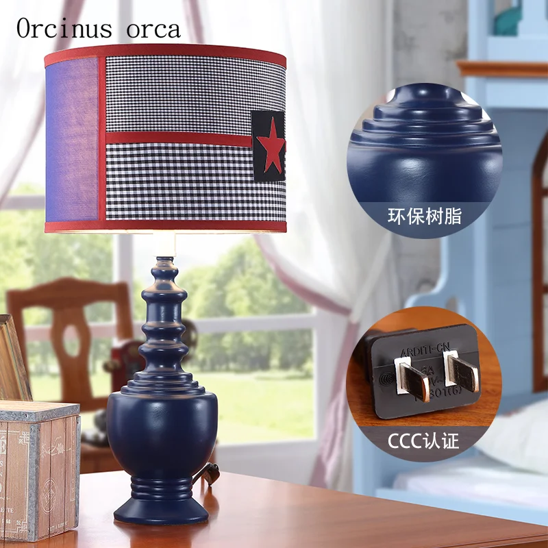 Британская креативная синяя настольная лампа из полимерного материала для