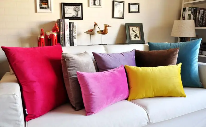 Новинка 2017 супермягкая плюшевая наволочка однотонная для диванной подушки 45x4 5