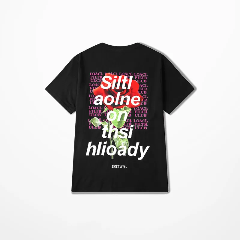 2019 летняя корейская мода хлопковая Футболка с буквенным принтом Мужские