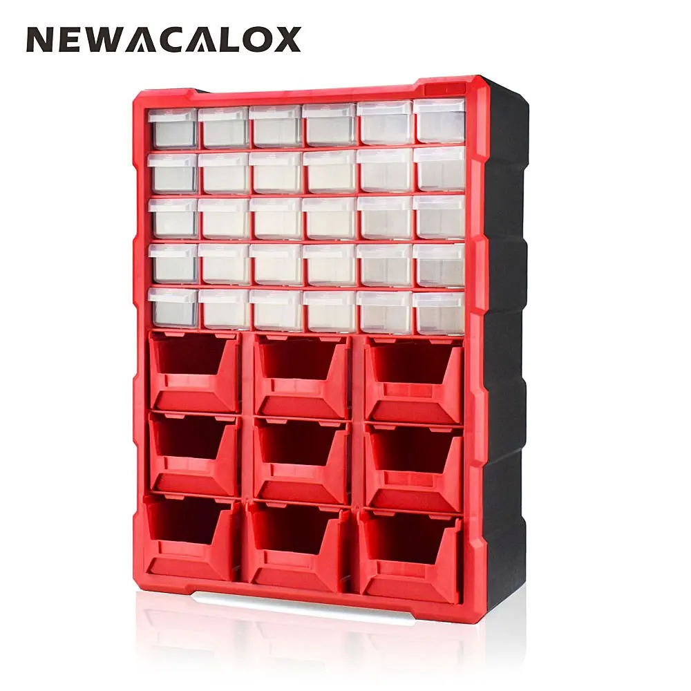 NEWACALOX 39 ящик большой Органайзер аппаратные средства и ремесленный шкаф бытовой ящик для инструментов пластиковые маленькие детали для хранения мульти шкатулка чехол