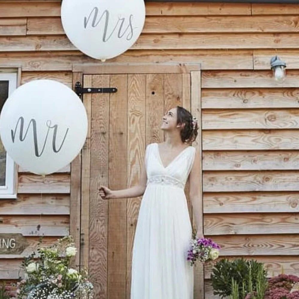 1 шт. 36 дюймов круглый белый Принт Mr& Mrs воздушные шары счастливые Свадебные украшения День Святого Валентина надувной шар поставки латексные шары