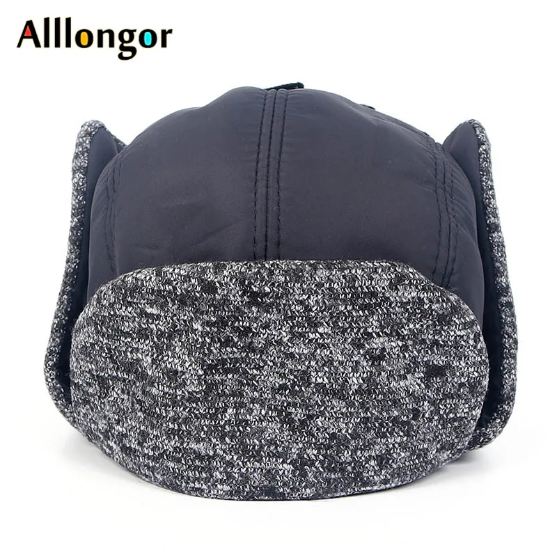 Winter ushanka Russian fur Wool hat Bomber Men Dad Hats Ushanka pilot Aviation Gorro Ruso earflaps russian Cap Ear Flap