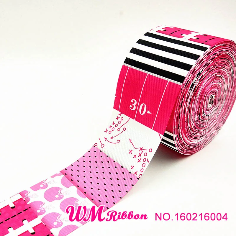 

Q&N ribbon 3inch 75mm sport printed grosgrain ribbon webbing 50yards/roll for headband hair bows free shipping