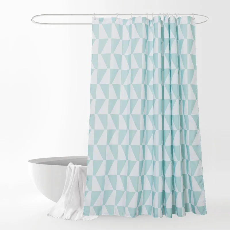 Зеленые и белые треугольные шторы с эффектом памяти для дома водонепроницаемые