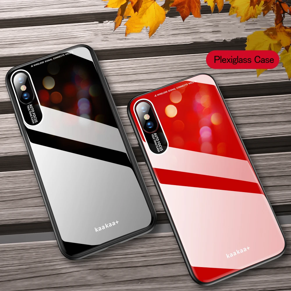Роскошный стеклянный чехол для телефона iPhone 8 7 6 6S Plus из плексигласа X XR XS Max чехлы