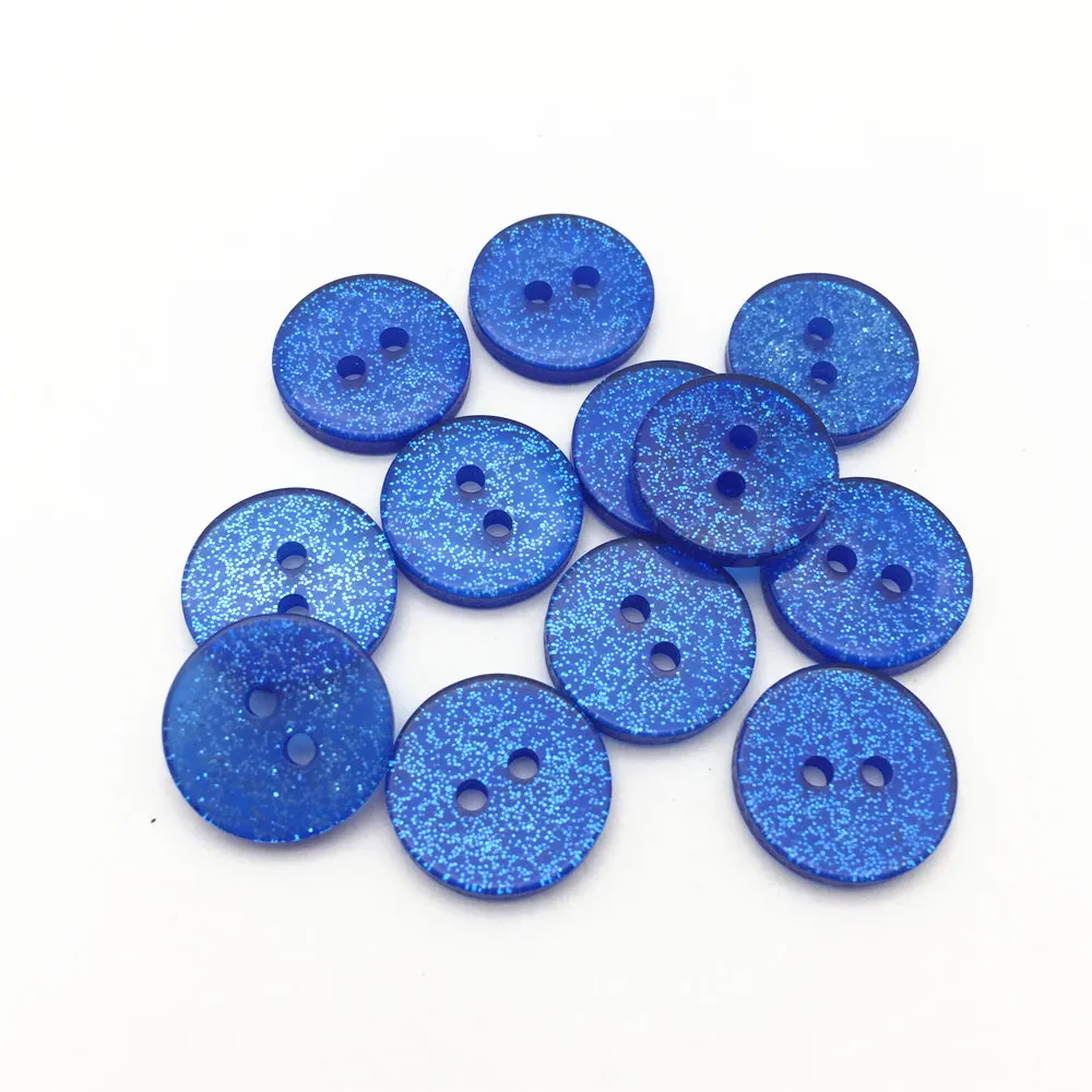 Блестки на кнопках Королевского синего цвета 200 шт. 15 мм круглые блестящие