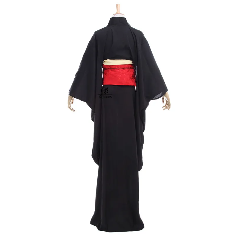 Японское кимоно для женщин традиционный черный юката костюмы косплея пояс Оби