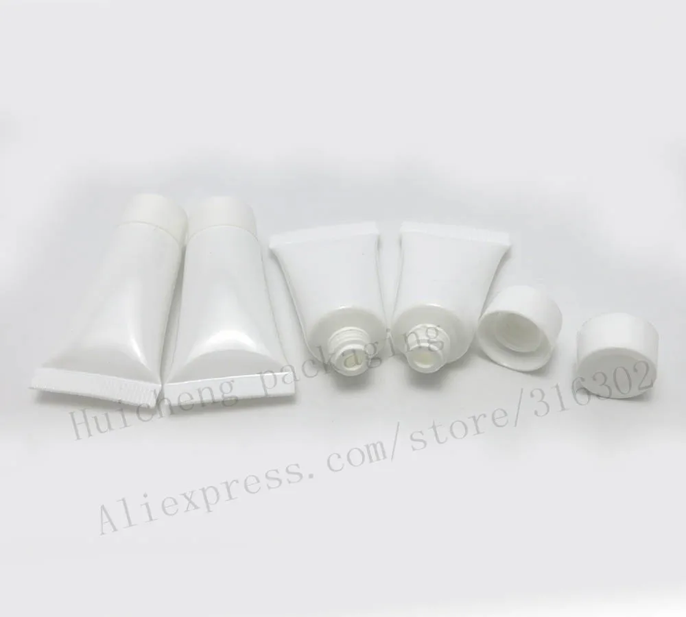 100 x Travel Empty Portable 5ml White Facial Cleanser Bottle Refillable Makeup Container Sample Bottles Soft Tube | Красота и