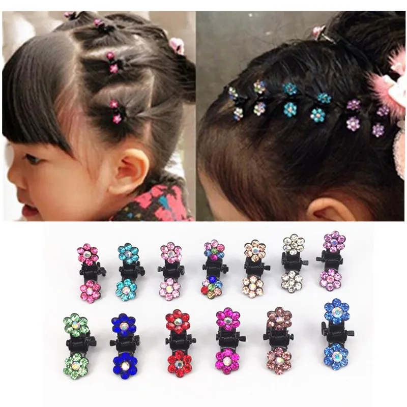

12pcs Ultra-mini Baby Hairpin Korean Children's Hair Jewelry Color Drill Small Grab Clip Girl's Hair Paw Jewelry