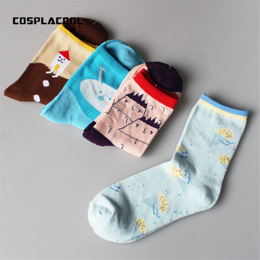 [COSPLACOOL] Fashion Sweetly Women Cartoon Creative Jacquard Balloon Dog Universe Pattern Funny Socks Calcetines Japan Harajuku | Женская