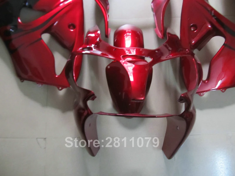 Литьевой формованный обтекатель набор для Kawasaki Ninja ZX6R 00 01 02 винно красный черный