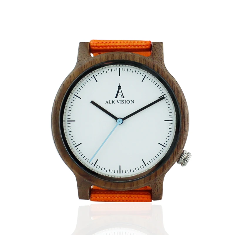 ALK мужские деревянные часы с ореховым покрытием новая мода 2018 Холщовый ремешок