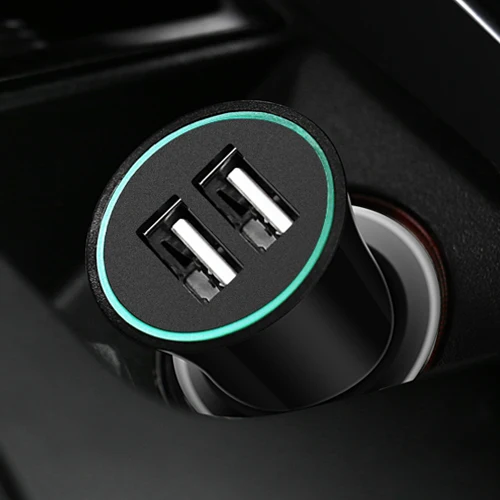 USAMS Автомобильное Зарядное Устройство Макс 2.1A Dual USB Порт Moblile Адаптер Телефона Автомобильное Зарядное Устройство для iPhone Samsung LG - Тип штекера: 2 USB Black