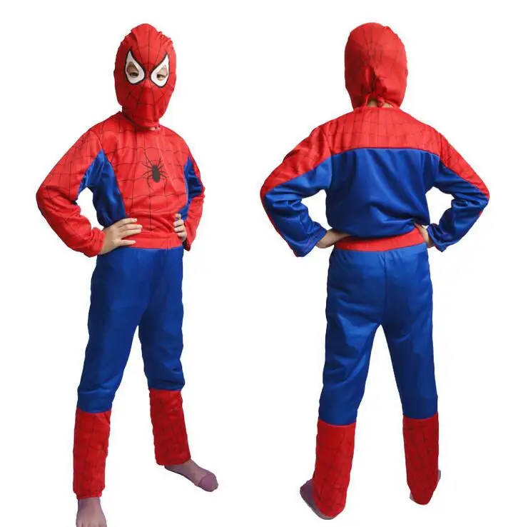 Kids Spider Costumes with Mask Cosplay Boys Red/Black Superheros Outfits Holloween Gifts for Children |