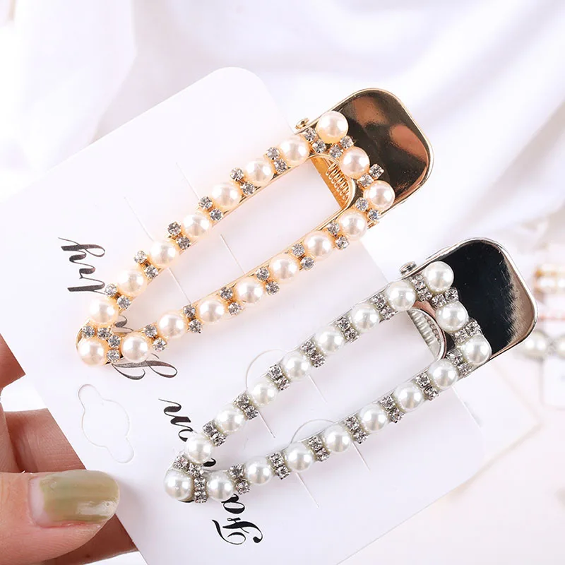 1 шт. женские блестящие заколки для волос с искусственным жемчугом аксессуары