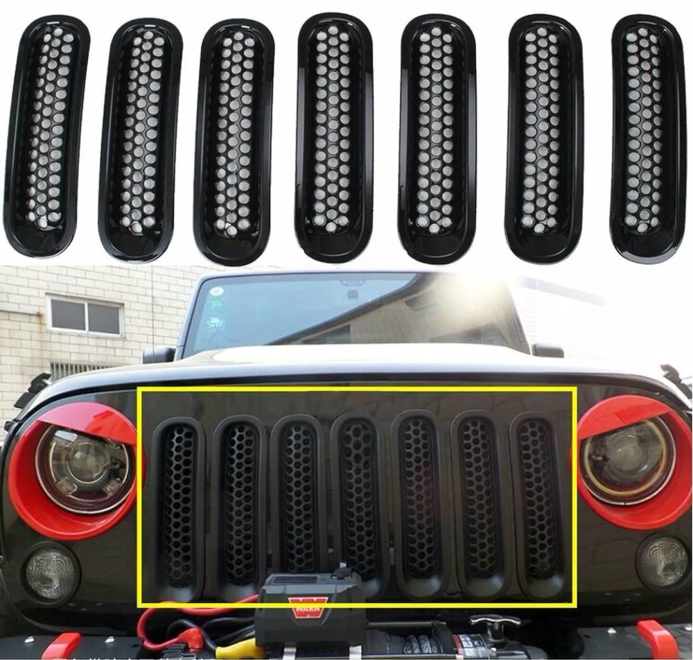 7 шт. комплект вставок для решетки радиатора Wrangler Jk 2007-2016 | Автомобили и мотоциклы