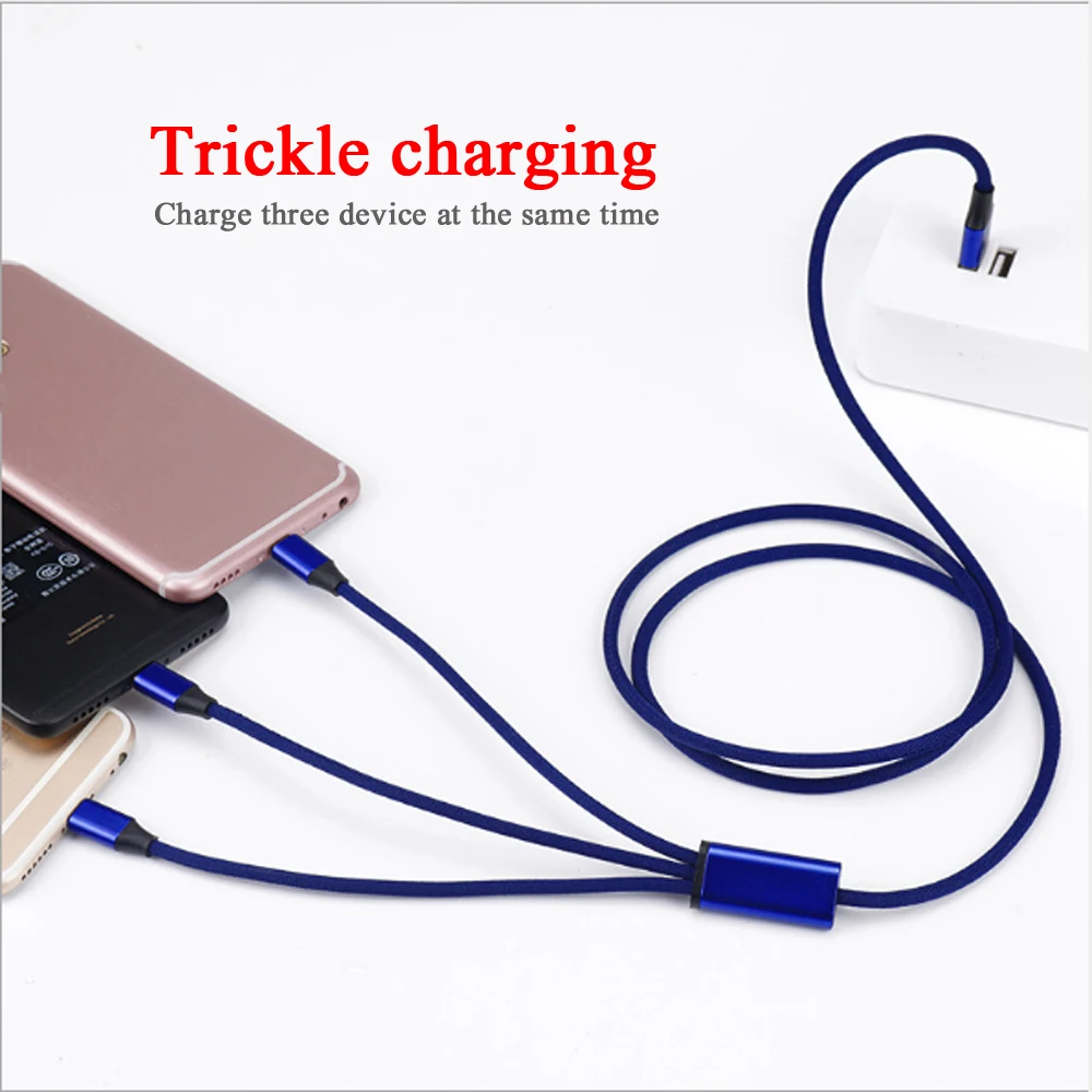10 шт. 3 в 1 USB кабель для мобильного телефона Micro Type C зарядного устройства iPh быстрой