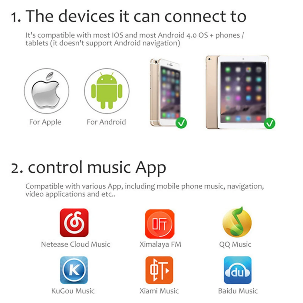 Автомобильный приемник беспроводной Bluetooth легко установить подключение