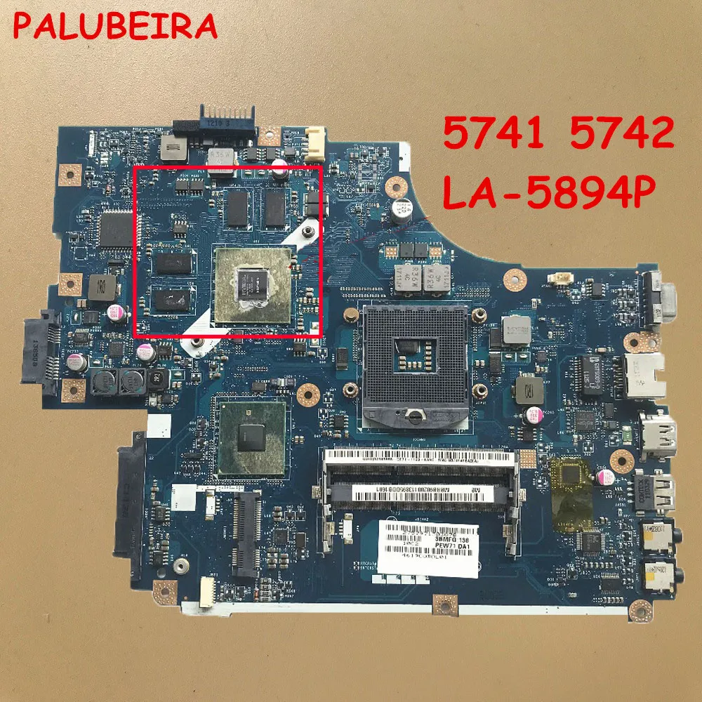 PALUBEIRA PEW71 LA-5894P ноутбук материнская плата для Acer aspire 5742 5741 MBRB902001 MB. RB902.001 HM55