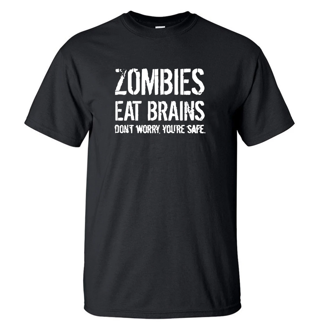 Мужская футболка с коротким рукавом Zombies Eat Brains You Are Safe летняя в стиле панк
