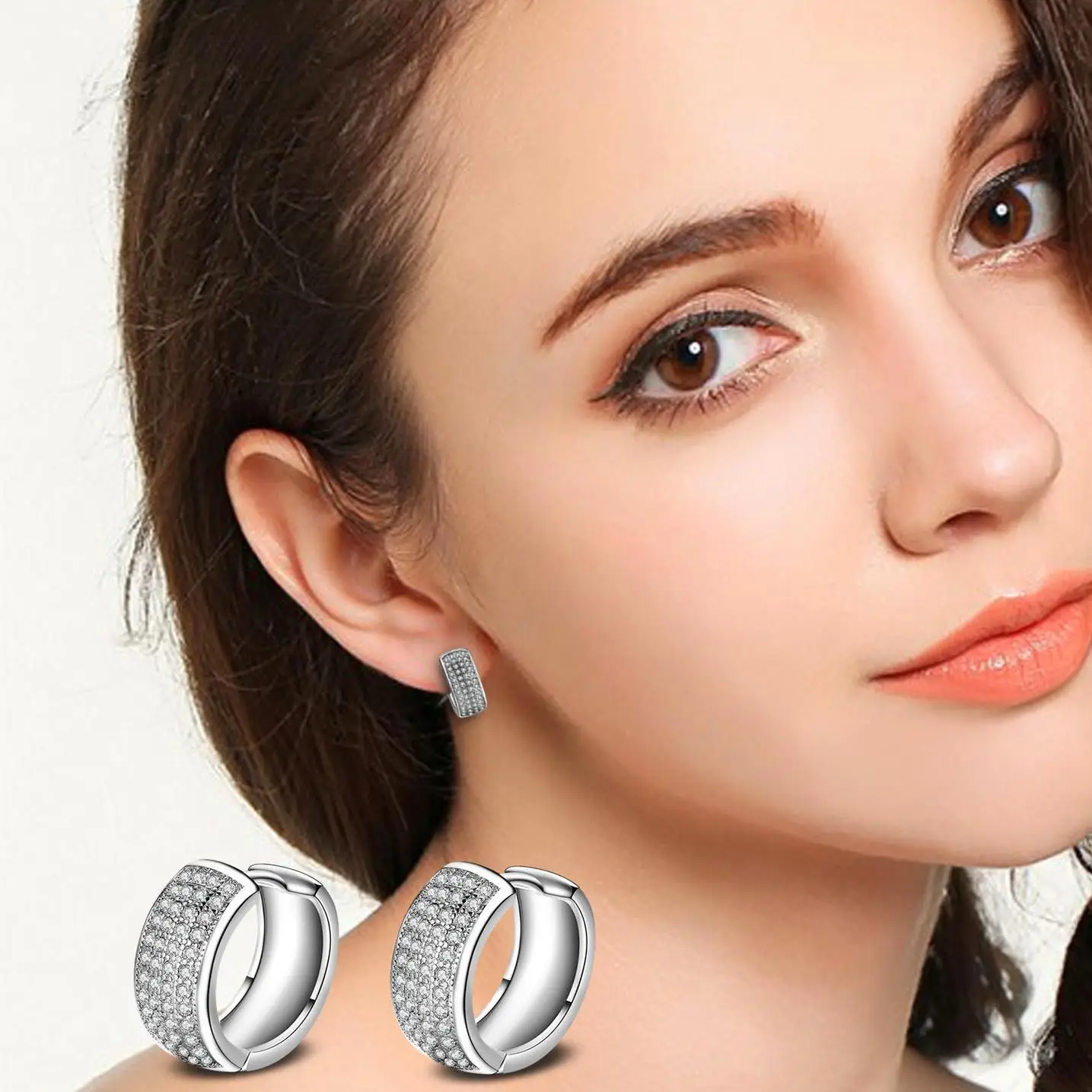 AAA Zircon hoop Earrings For Women Earring Earings Silver color Jewelry Earing Brincos Brinco Oorbellen Pendientes | Украшения и