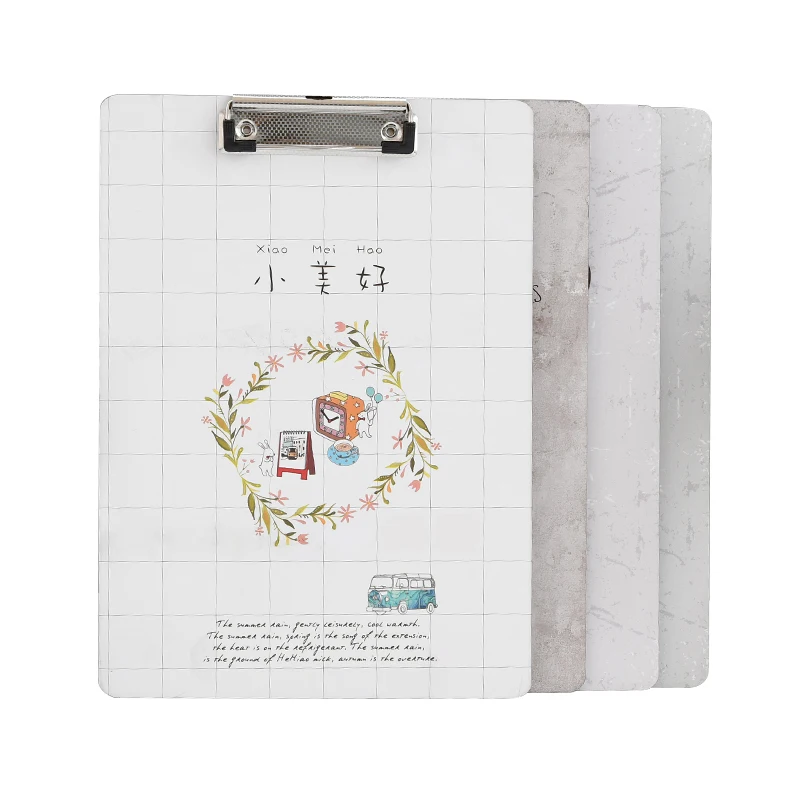 

Cartoon A4 board clip student paper office folder board writing padded clipboard Mirui creative stationery random design