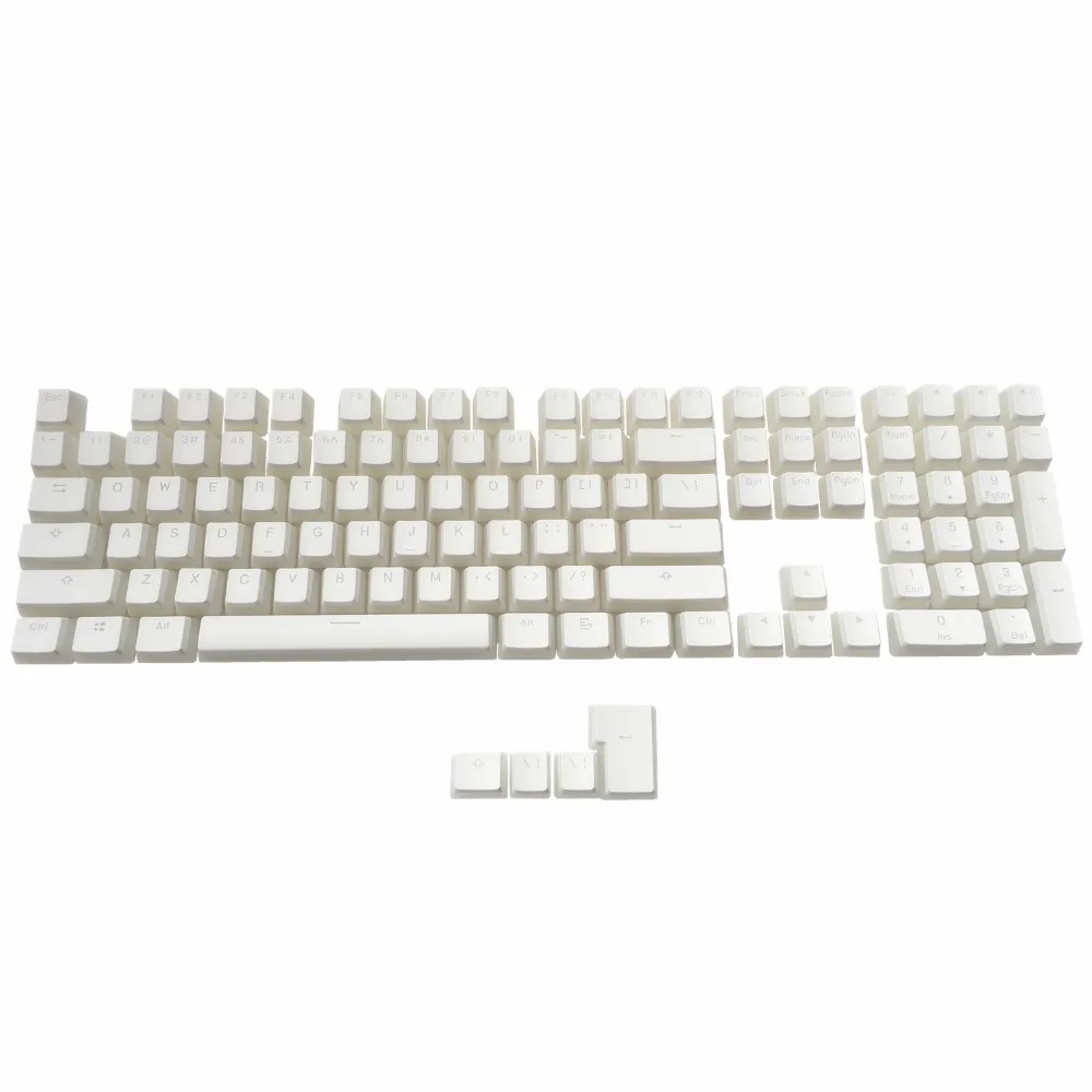 PBT белый пудинг колпачки с подсветкой Doubleshot ANSI ISO с круглым клавиши держатель для 60%/87 TKL/104/108 MX Настенные переключатели механическая клавиатура