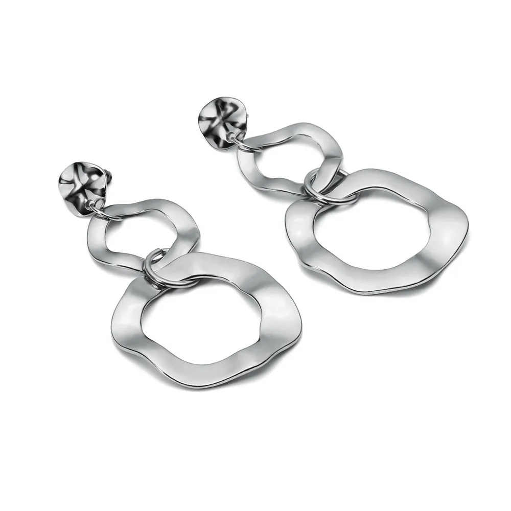 SOHOT Новинка Hyperbole брендовые Длинные круглые Висячие серьги панк стиль полый круг