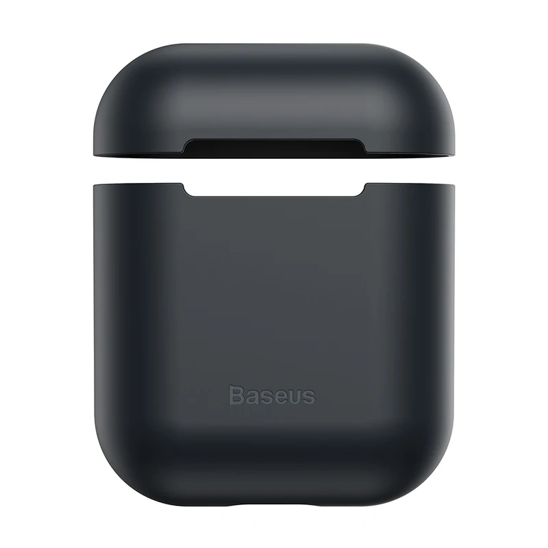 Мягкий силиконовый чехол Baseus для Airpods 1 2, защитный чехол для Airpods, беспроводной Bluetooth футляр для наушников для Apple, чехол - Цвет: Черный