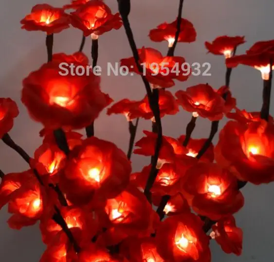 Red Mini Rose 5" 160 светодиодный мини-розовый цветок дерево светильник с основой природа ствол Праздник год Свадьба Luminaria декоративные дерево свет - Цвет: Red Mini Rose