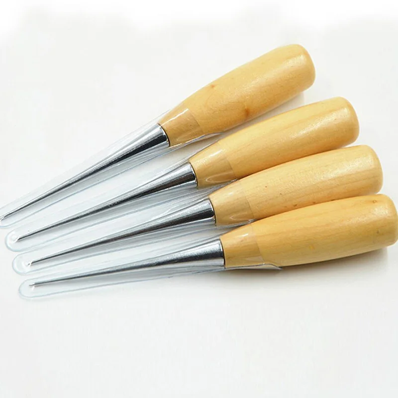 Новейшее профессиональное кожаное шило инструменты с деревянной ручкой для