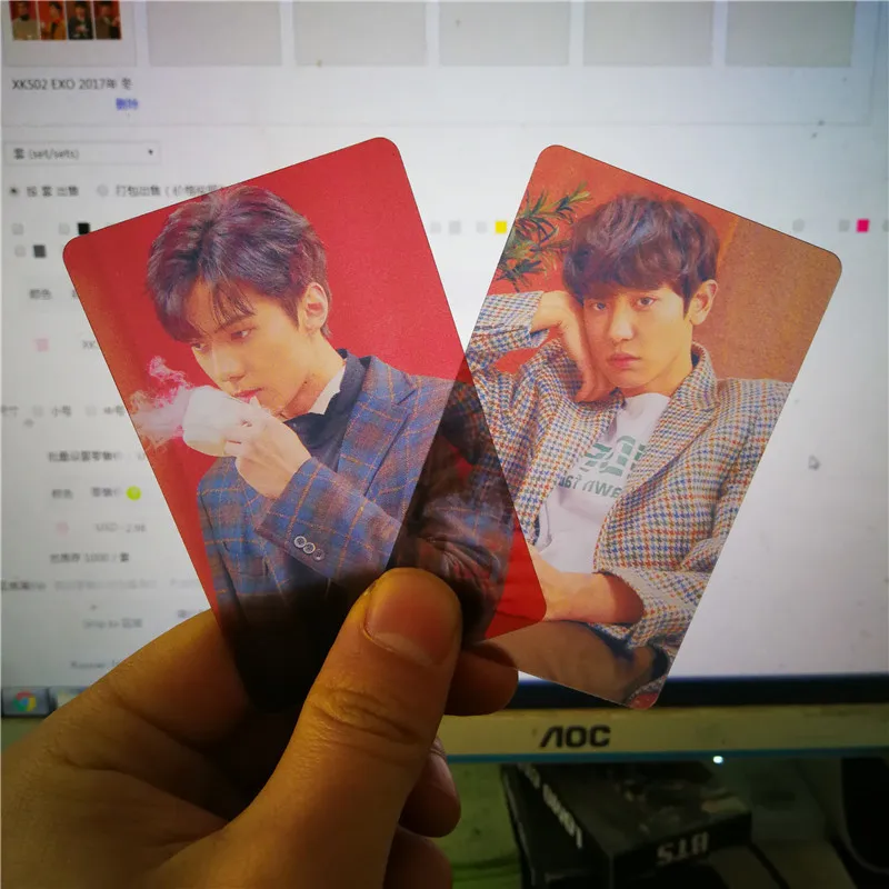 KPOP EXO зимний альбом Вселенная прозрачная Фотокарта хип хоп ПВХ карты самодельные