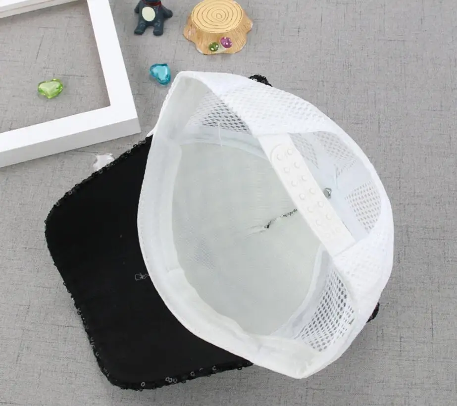 1PC Summer Bling Embroidered Cat Baby Hat Cap Kid Cool Baseball Sun Mesh Hats Head Circumference 52-54CM | Детская одежда и обувь