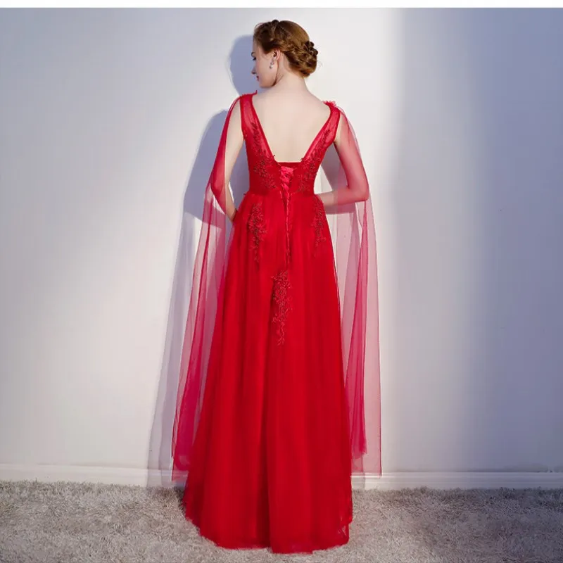 Ruthshen Vestidos De gala Largos 2018 длинное красное платье для выпускного с аппликациями