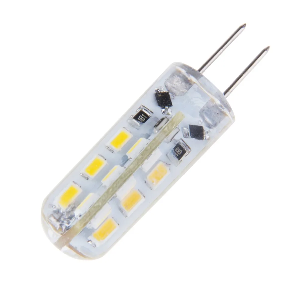 50 шт./лот 200 G4 3 Вт 24SMD 3014LED лампа теплая белая/белая силиконовая 12 в пост. Тока 110 В 220
