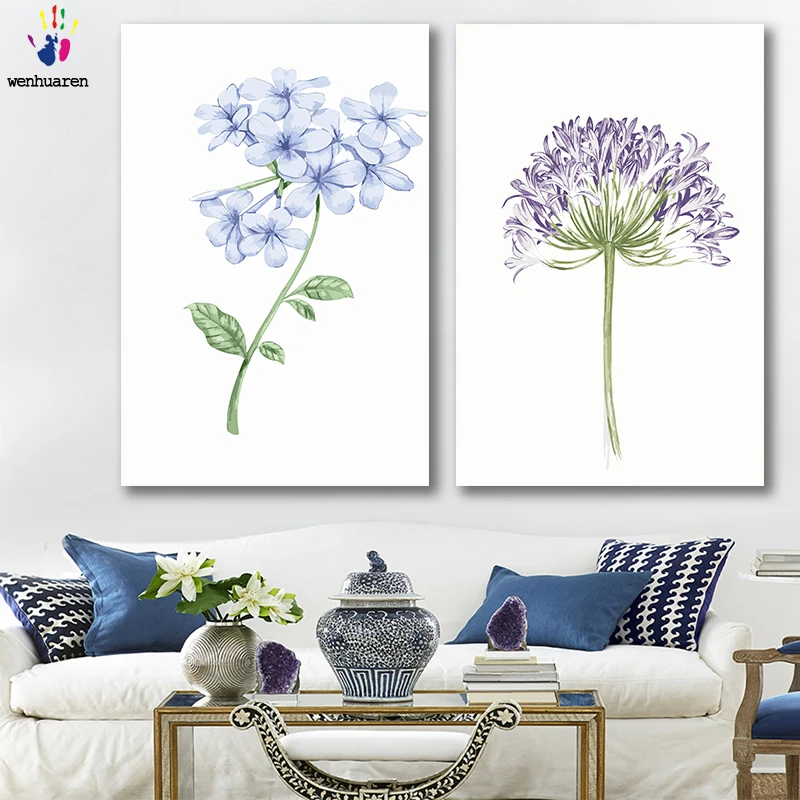 DIY colorings pictures by numbers with colors Hyacinth Hydrangea Illustration picture drawing painting framed Home | Дом и сад