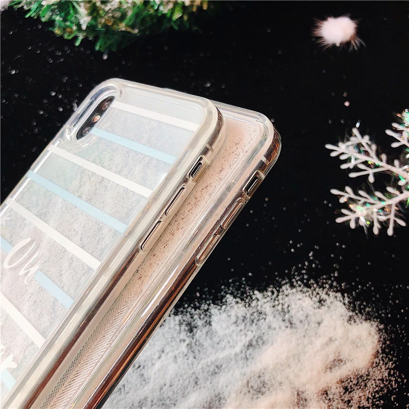 Белый Снежинка жидкий зыбучий песок Телефон чехол для iphone 6 6S 7 8 Plus X XR XS любовь