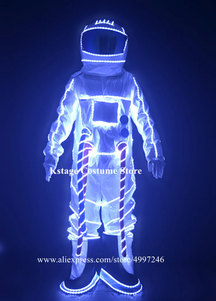 KS77 Party cosplay ballroom dance led costumes luminous robot men suit astronaut show perform outfits dj wear RGB colorful cloth | Дом и сад
