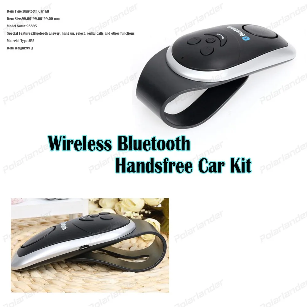 

Беспроводной Bluetooth hands-free автомобильный комплект солнцезащитный козырек с usb-кабелем M P3 плеер ABS черный для смартфона/телефона