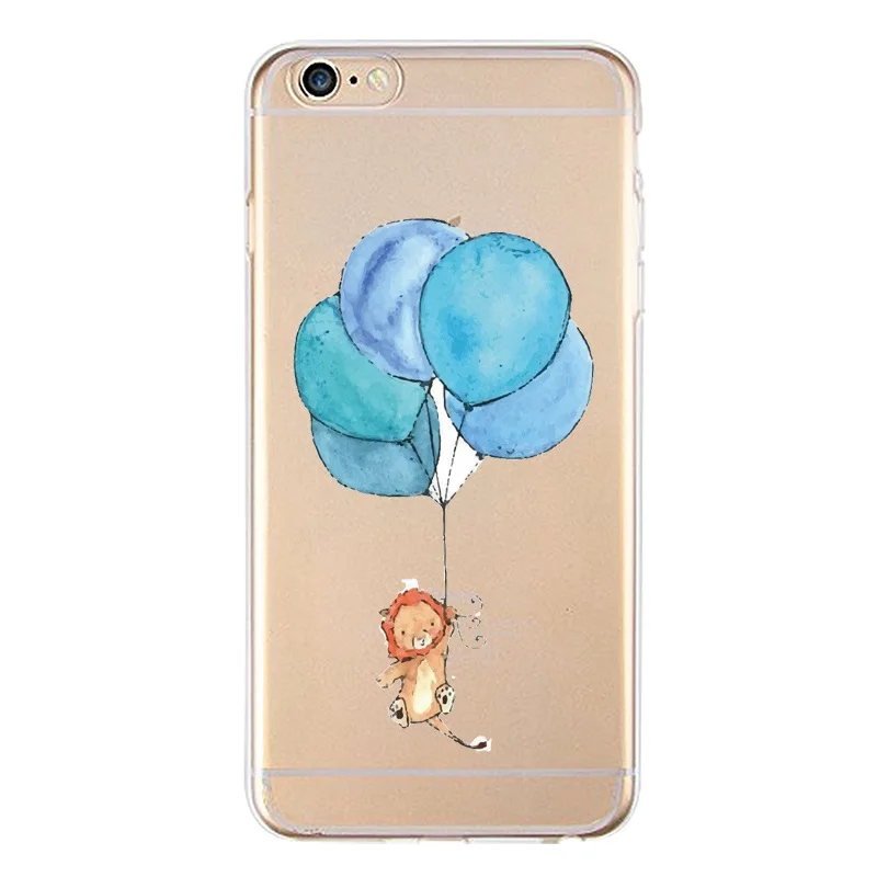 Micky Soft Clear TPU Phone Case For iPhone 4/4s 5 5s 6 6plus 7 8plus x Silicone Ballon Coque Cute Cover Free Shipping | Мобильные