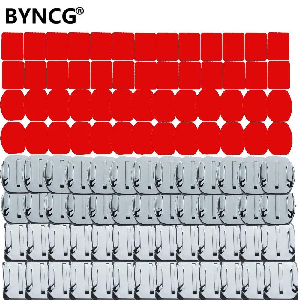 

BYNCG for GoPro Hero 9 8765 Accessories Set 104pcs Flat and Curved Base Adhesive Mount 3M VHB Stickers Go Pro Session Xiao yi 4K