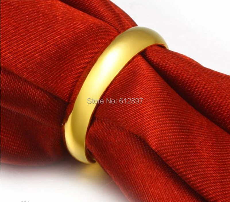 Горячая Распродажа однотонное кольцо из 24 каратного желтого золота гладкое на