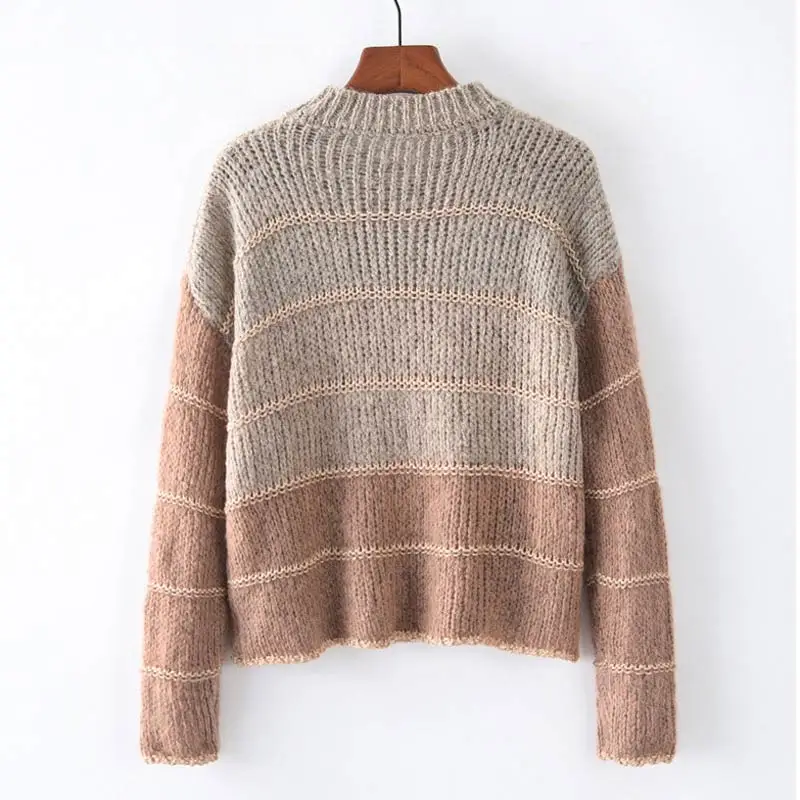 2018 Для женщин свитер женский Повседневное с длинным рукавом мягкий гладкий