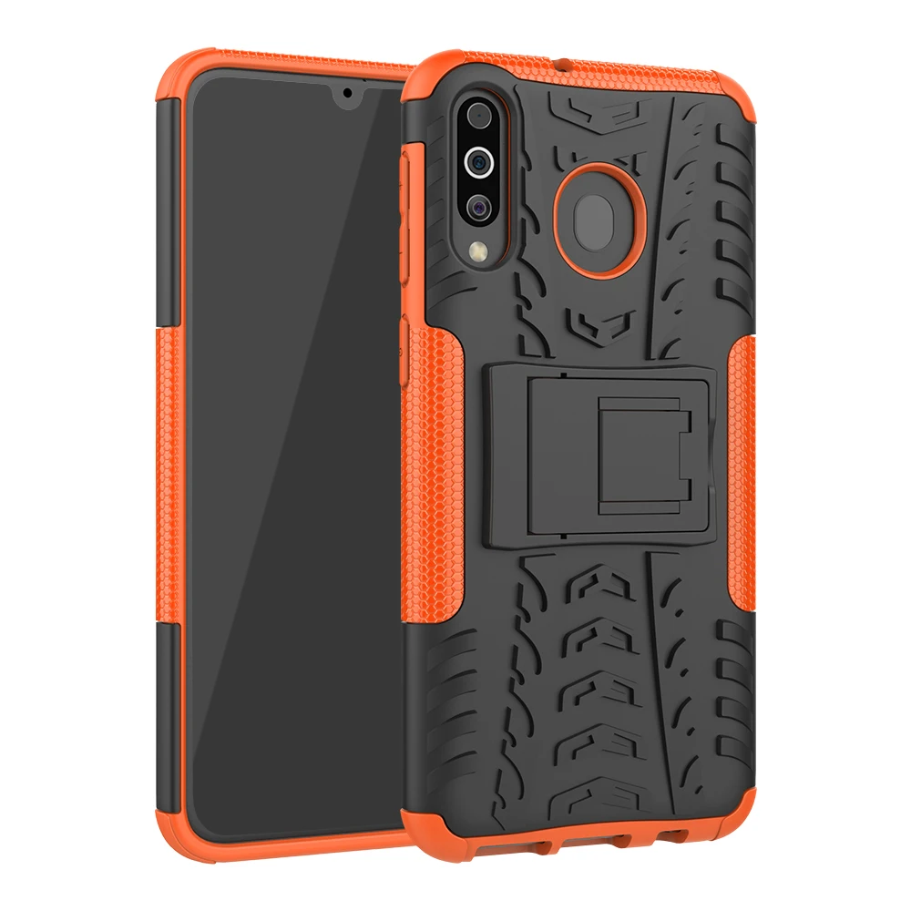Оранжевый Для samsung M30 M20 A8S A70 A40 A30 A20 A50 случае хулиганские Сзади Двойной Слои термополиуретан и поликарбонат Гибридный чехол противоударный обязанность Защитная Броня - Цвет: Оранжевый